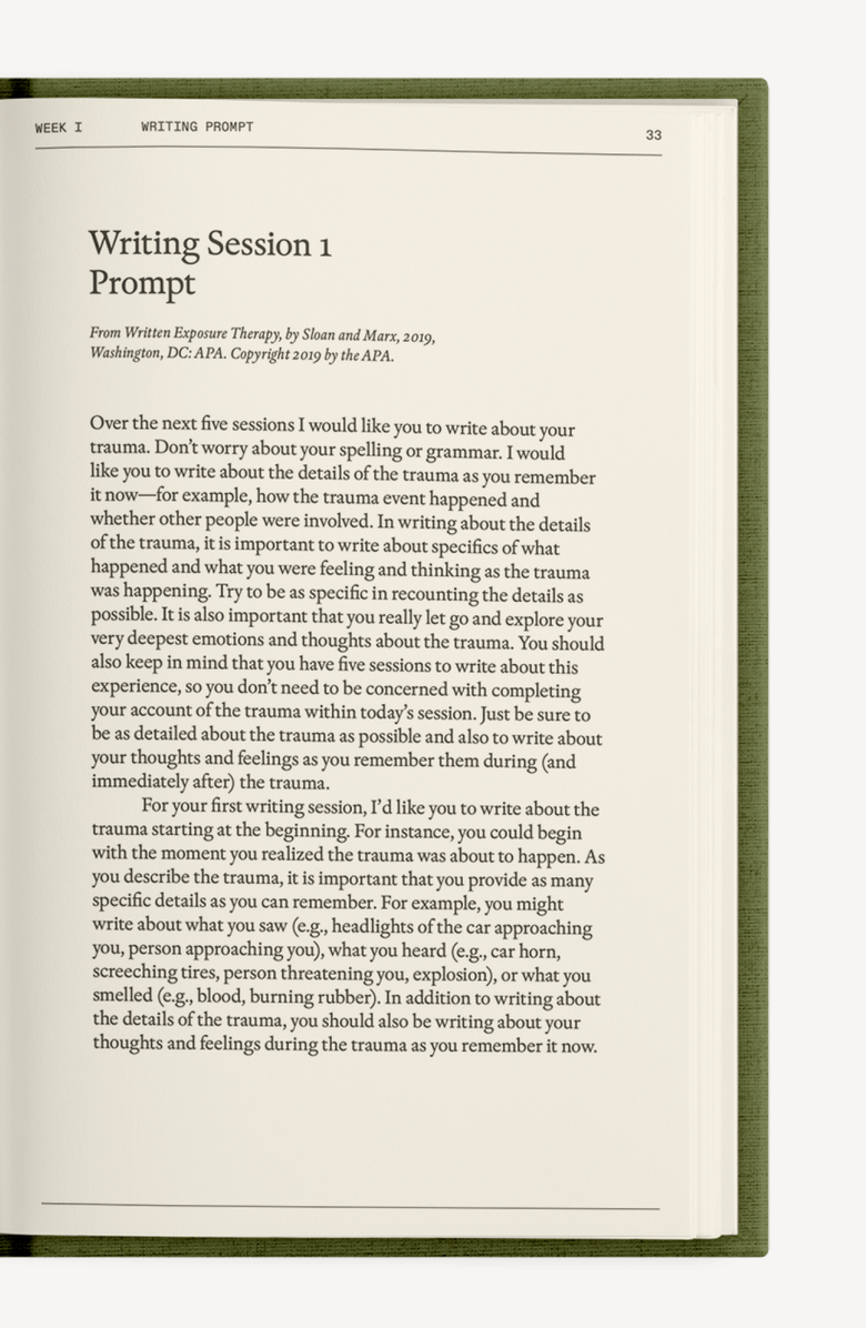 Therapy Notebooks The After-Trauma Notebook, Alternate, color, Dark Olive Green