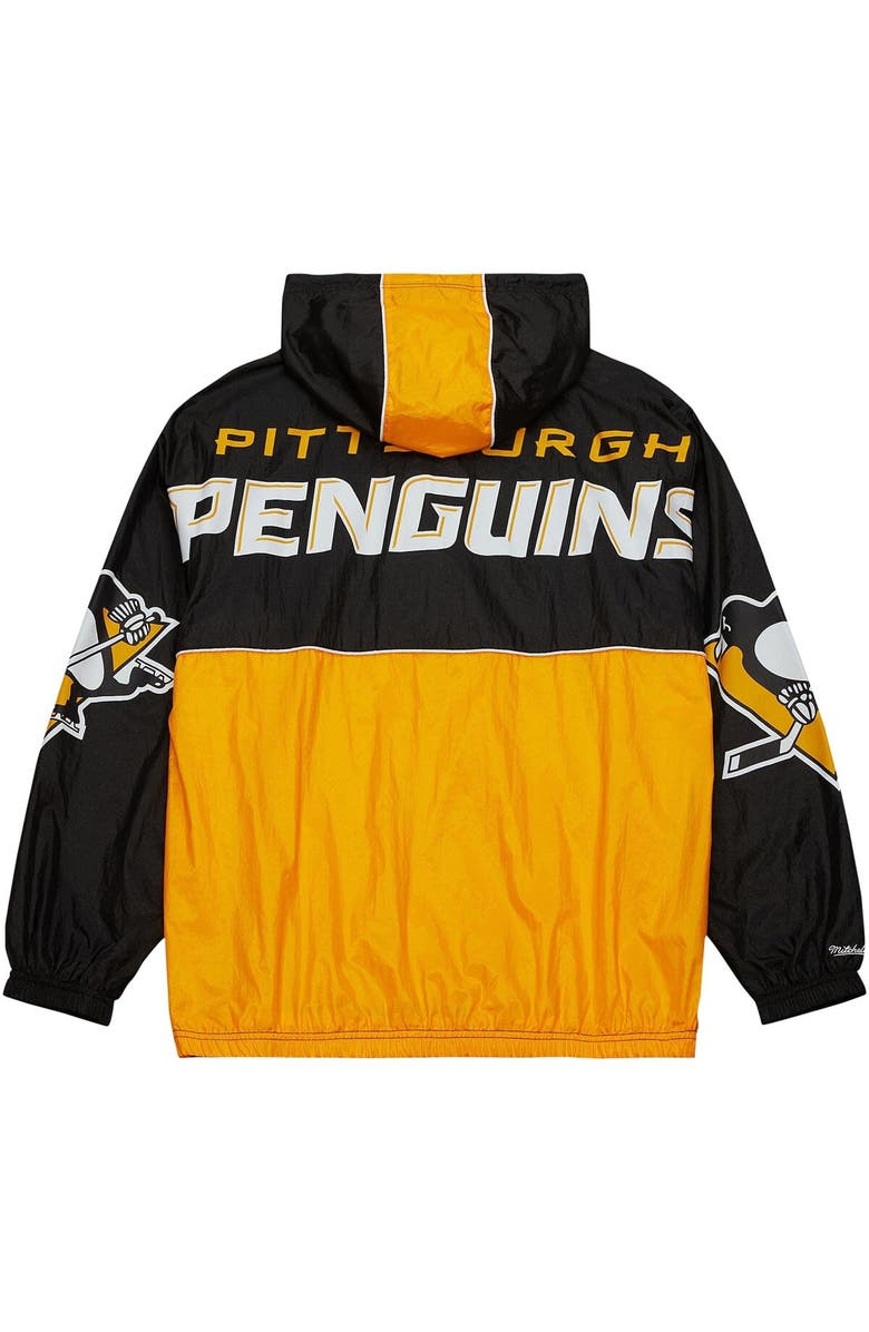 Mitchell & Ness Men's Mitchell & Ness Black Pittsburgh Penguins Team OG 2.0 Anorak Half-Zip Windbreaker Jacket, Alternate, color, 