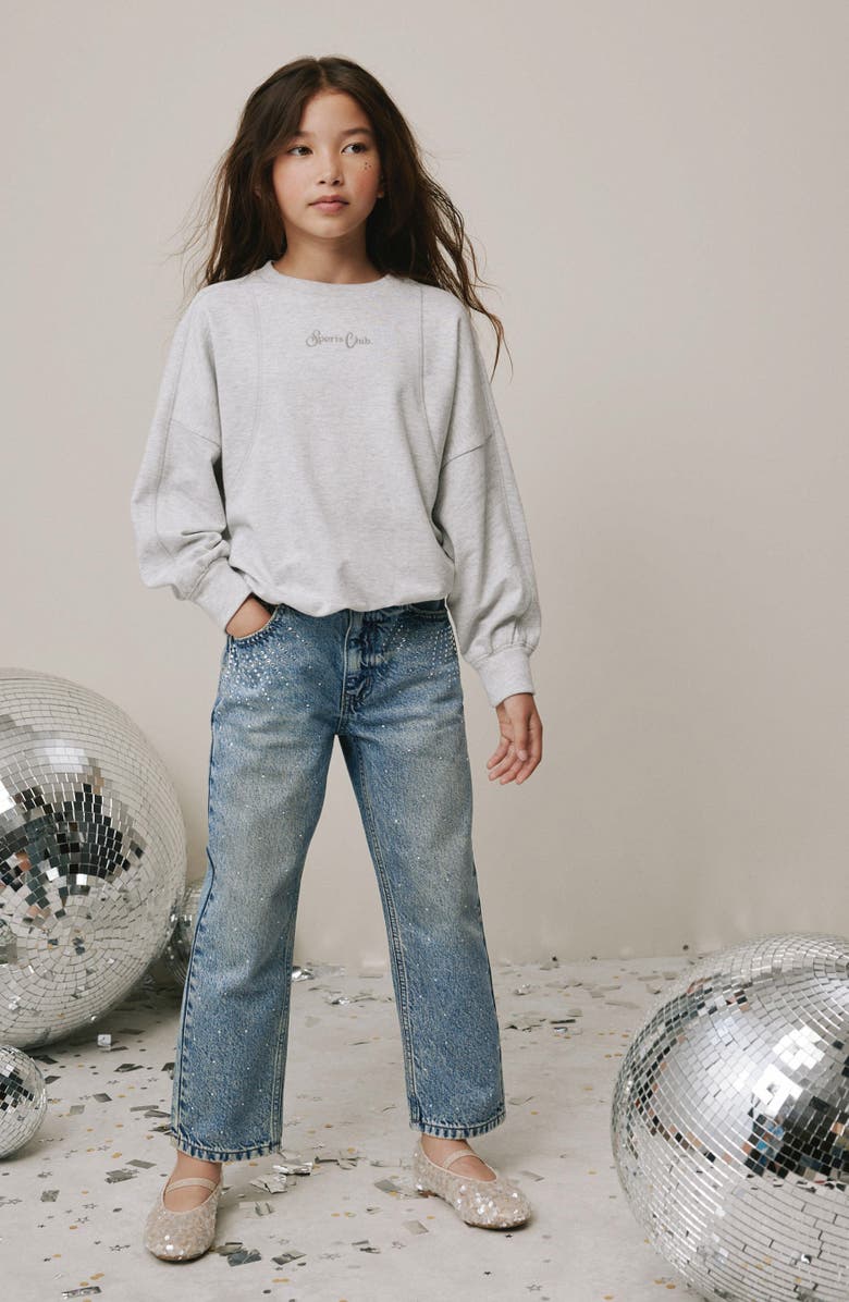 NEXT Kids' Sequin Splatter Jeans, Alternate, color, Blue