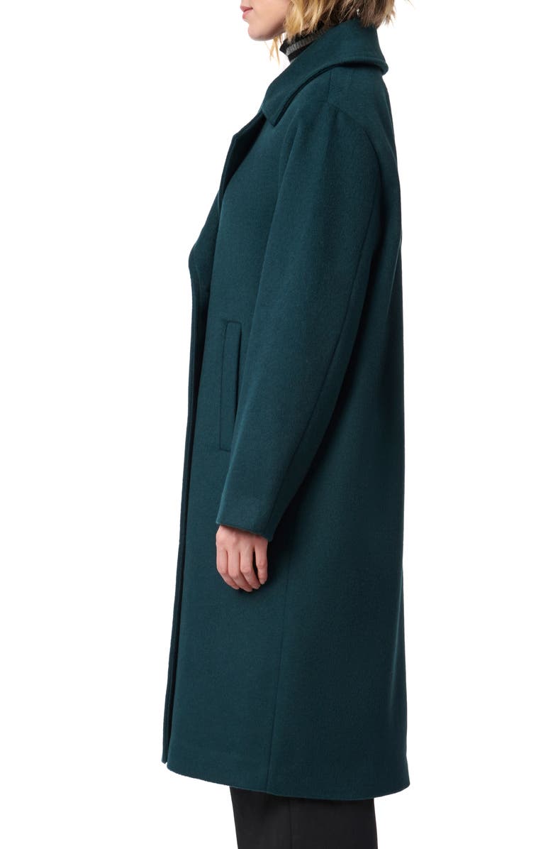 Bernardo Relaxed Double Breasted Coat, Alternate, color, Teal