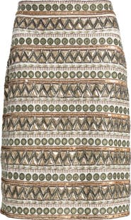 Elie Tahari The Tate Embroidered Cotton Midi Skirt