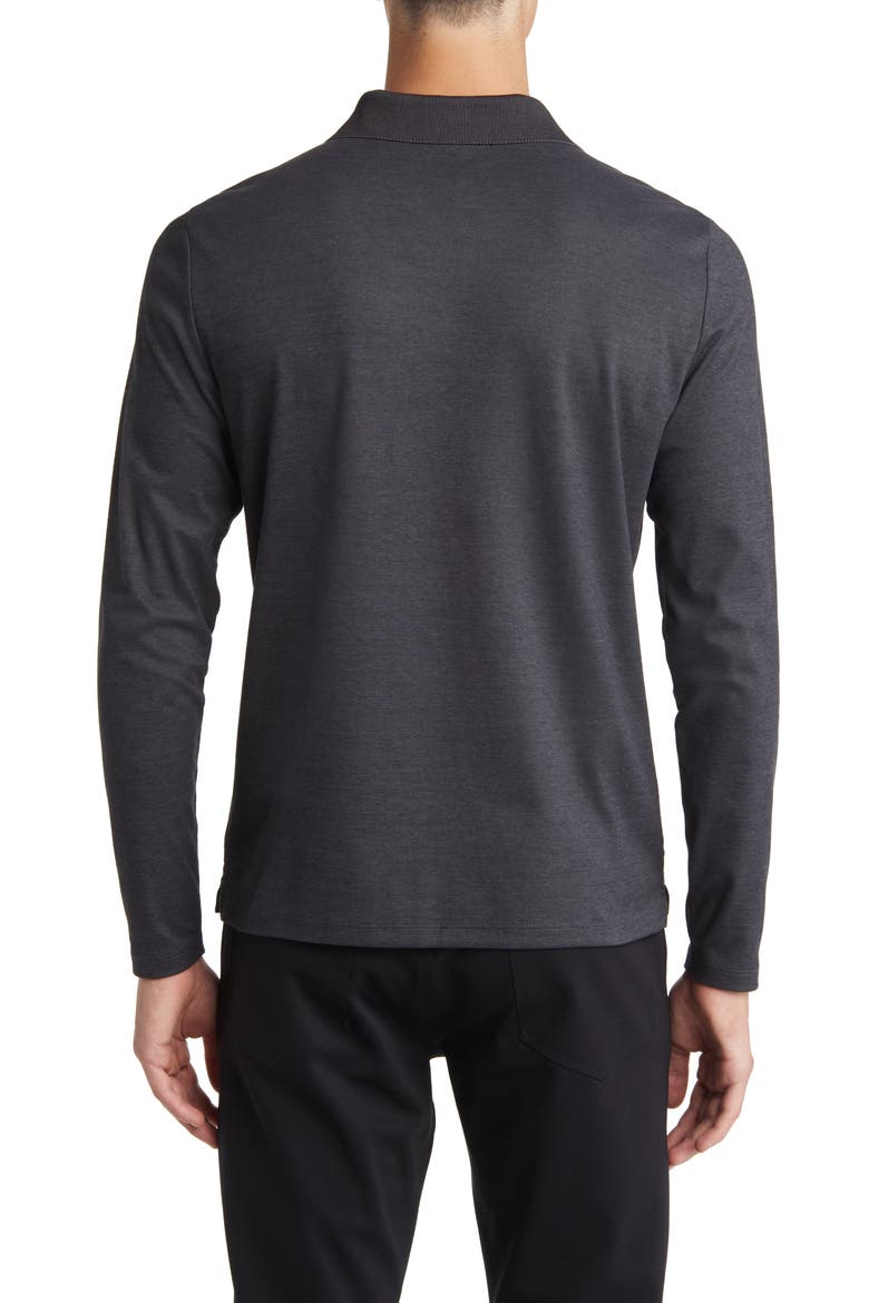 Adison Long Sleeve Johnny Collar Polo, Alternate, color, CHARCOAL
