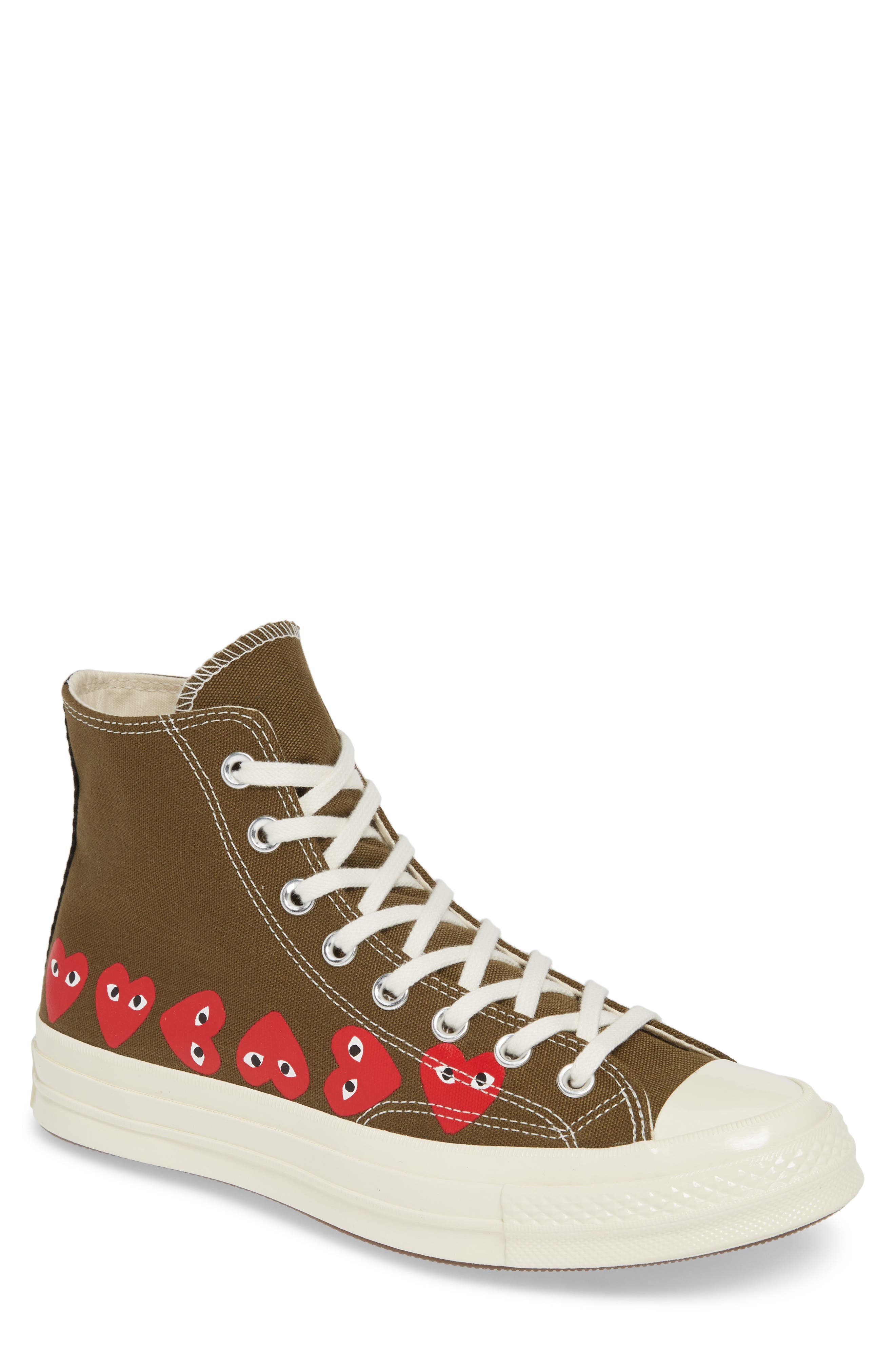 Comme des Garçons PLAY x Converse Chuck Taylor<sup>®</sup> High Top Sneaker, Main, color, 