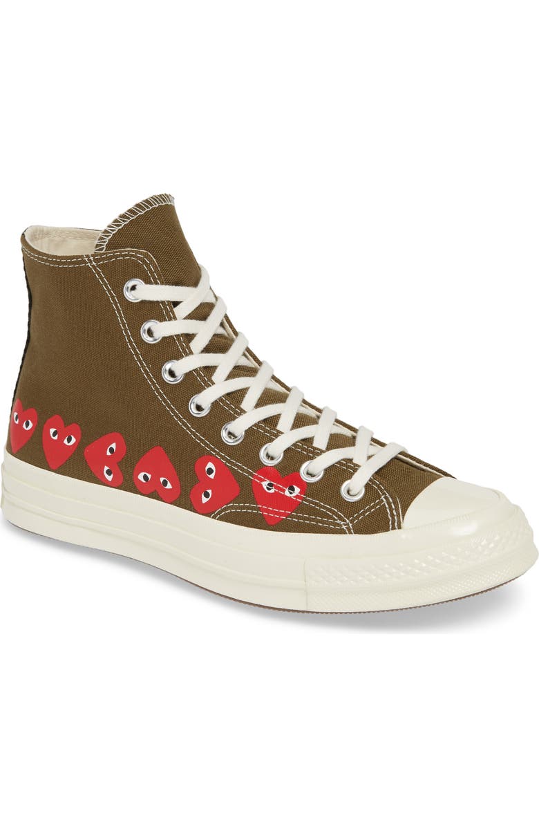 Comme des Garçons PLAY x Converse Chuck Taylor<sup>®</sup> High Top Sneaker, Main, color,