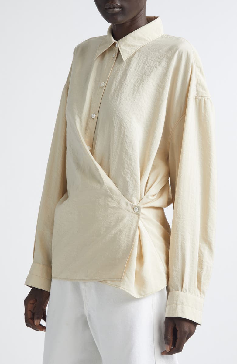 Lemaire Twisted Silk Blend Shirt, Alternate, color, Oat Milk
