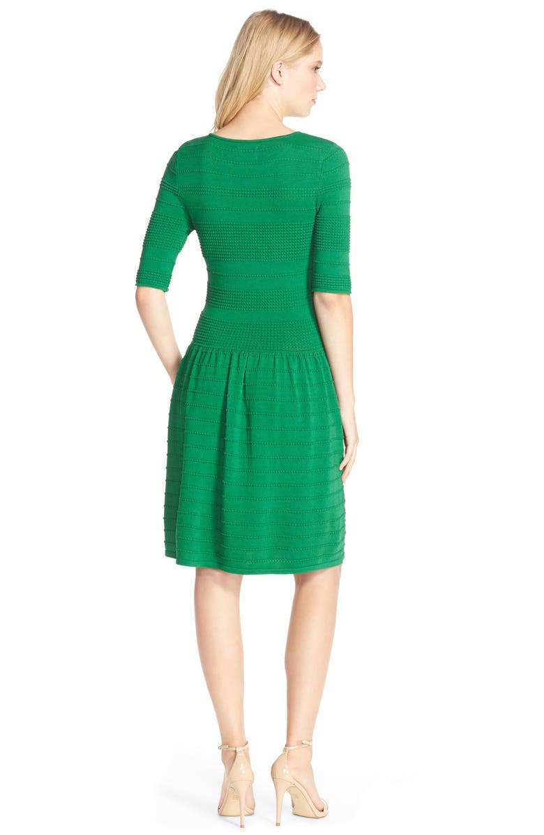 Eliza J Textured Sweater Fit & Flare Dress, Alternate, color, 