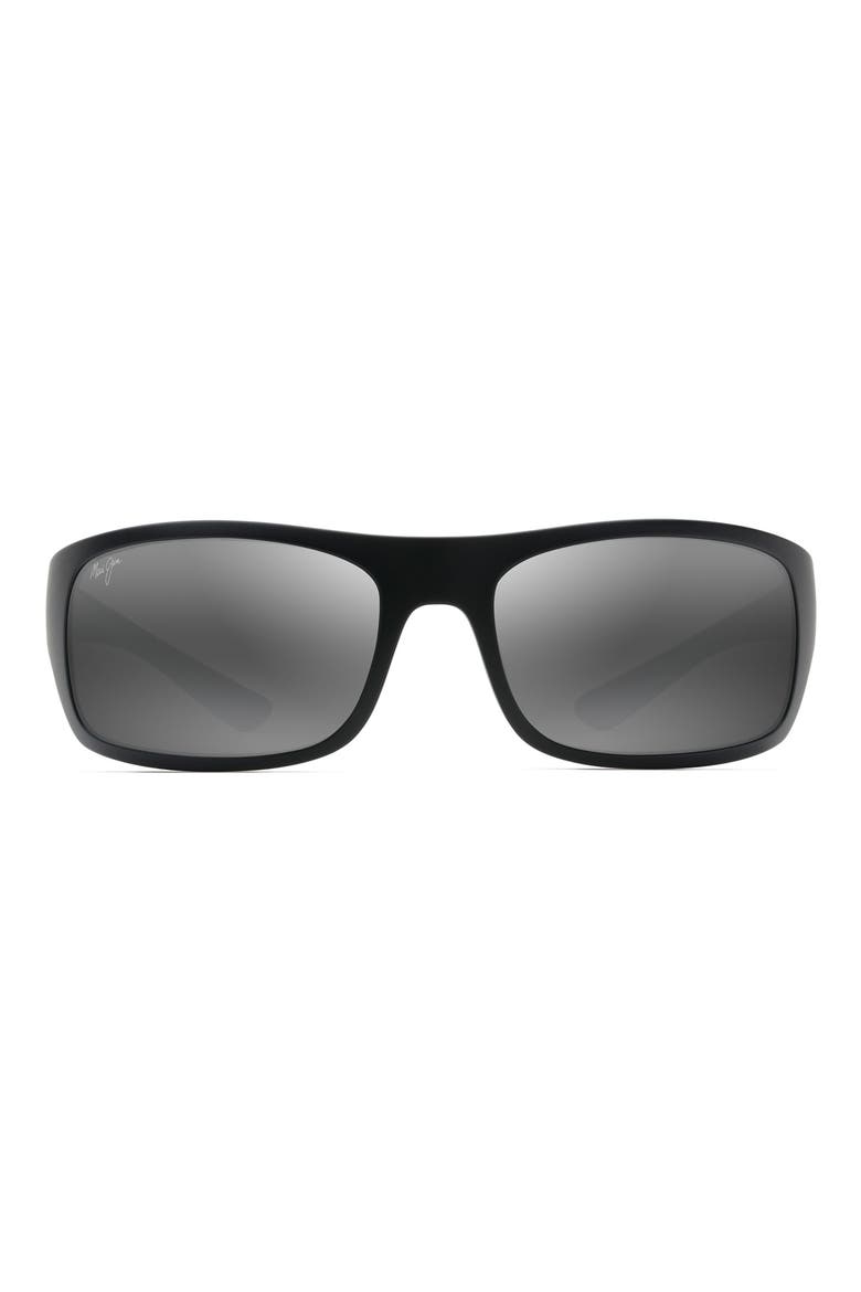 Big Wave 67mm Polarized Oversize Sunglasses, Main, color, MATTE BLACK