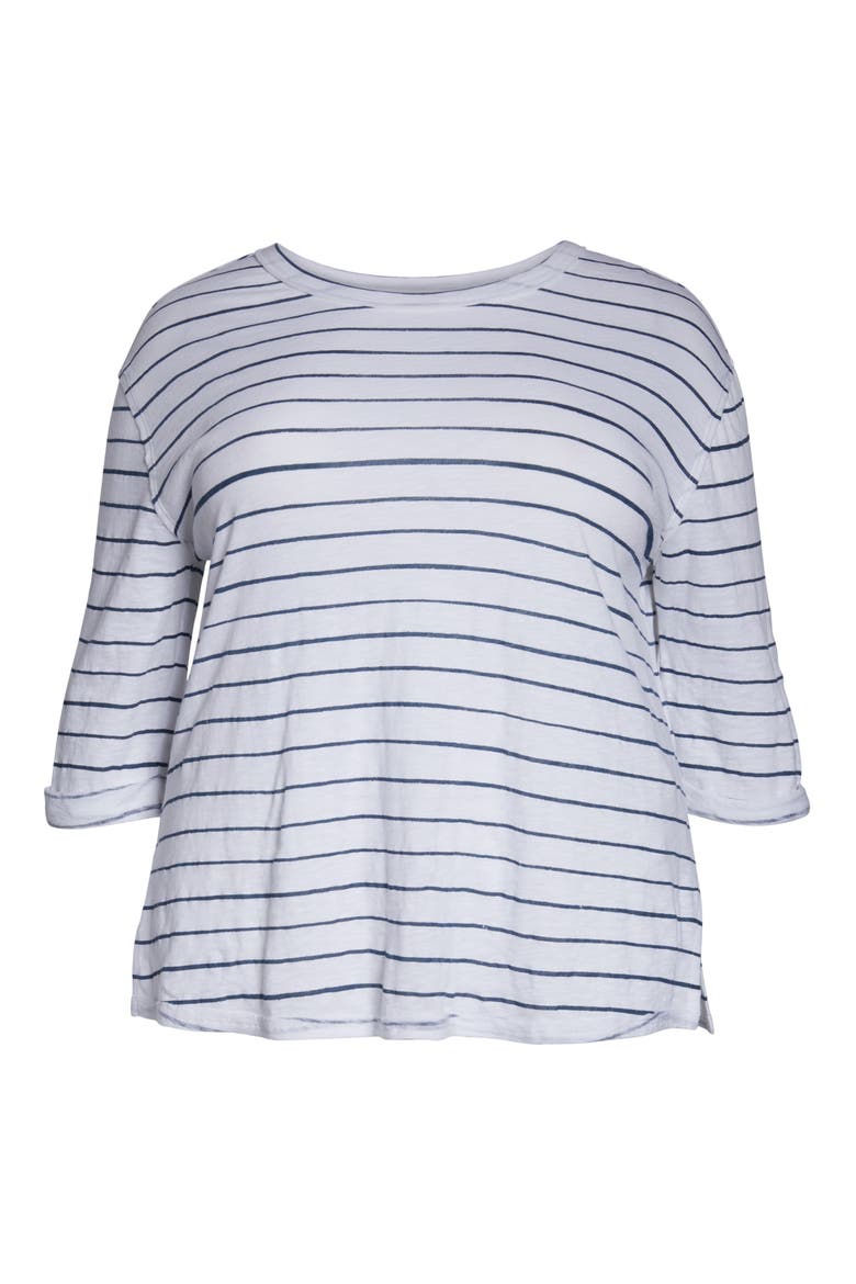 Relaxed Stripe Tee, Alternate, color, WHITE- NAVY STRIPE