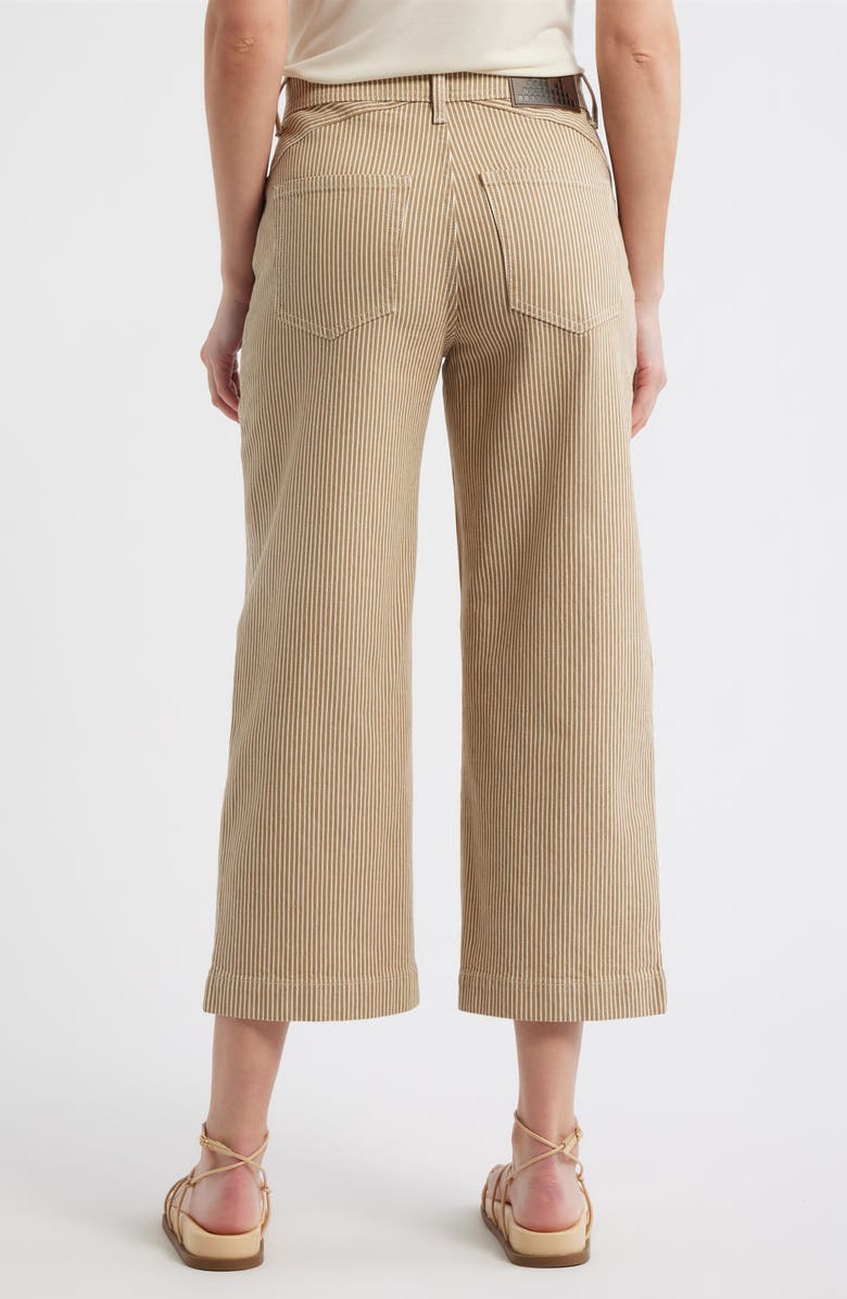 CITY BLUES Stripe Patch Pocket Crop Wide Leg Pants, Alternate, color, Burlap