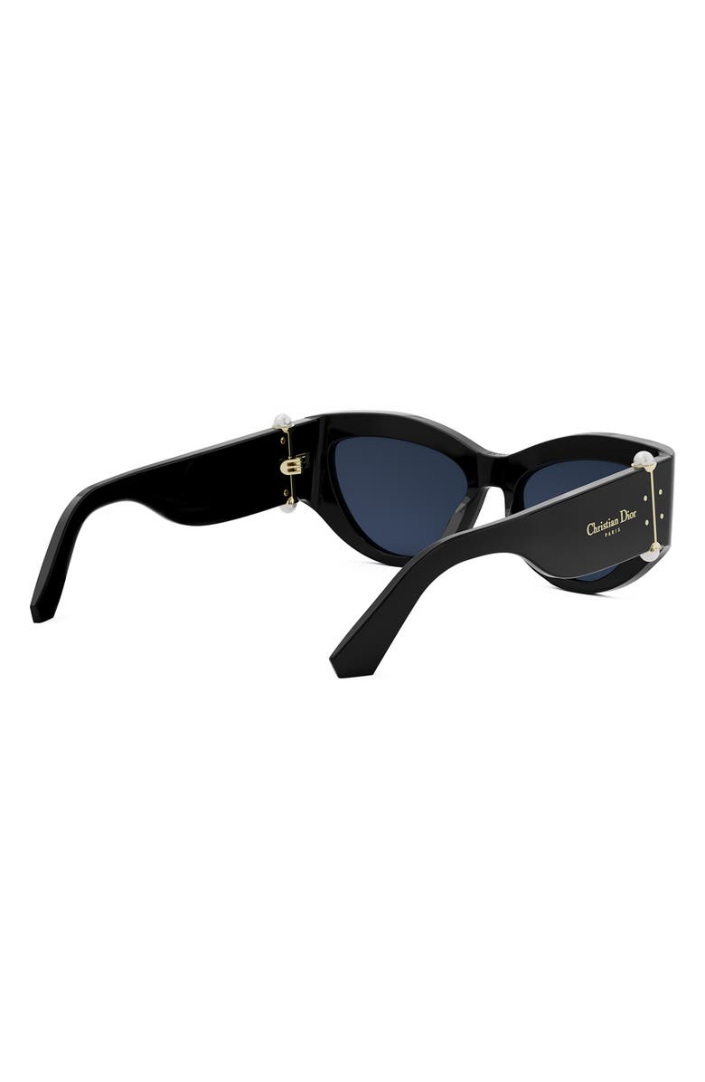DIOR 'DiorTribales B1I 55mm Cat Eye Sunglasses, Alternate, color, Shiny Black / Blue