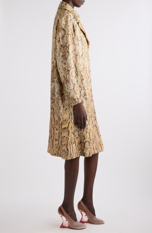 DRIES VAN NOTEN DRIES VAN NOTEN RICCA SNAKESKIN PRINT SEQUIN OVERCOAT 