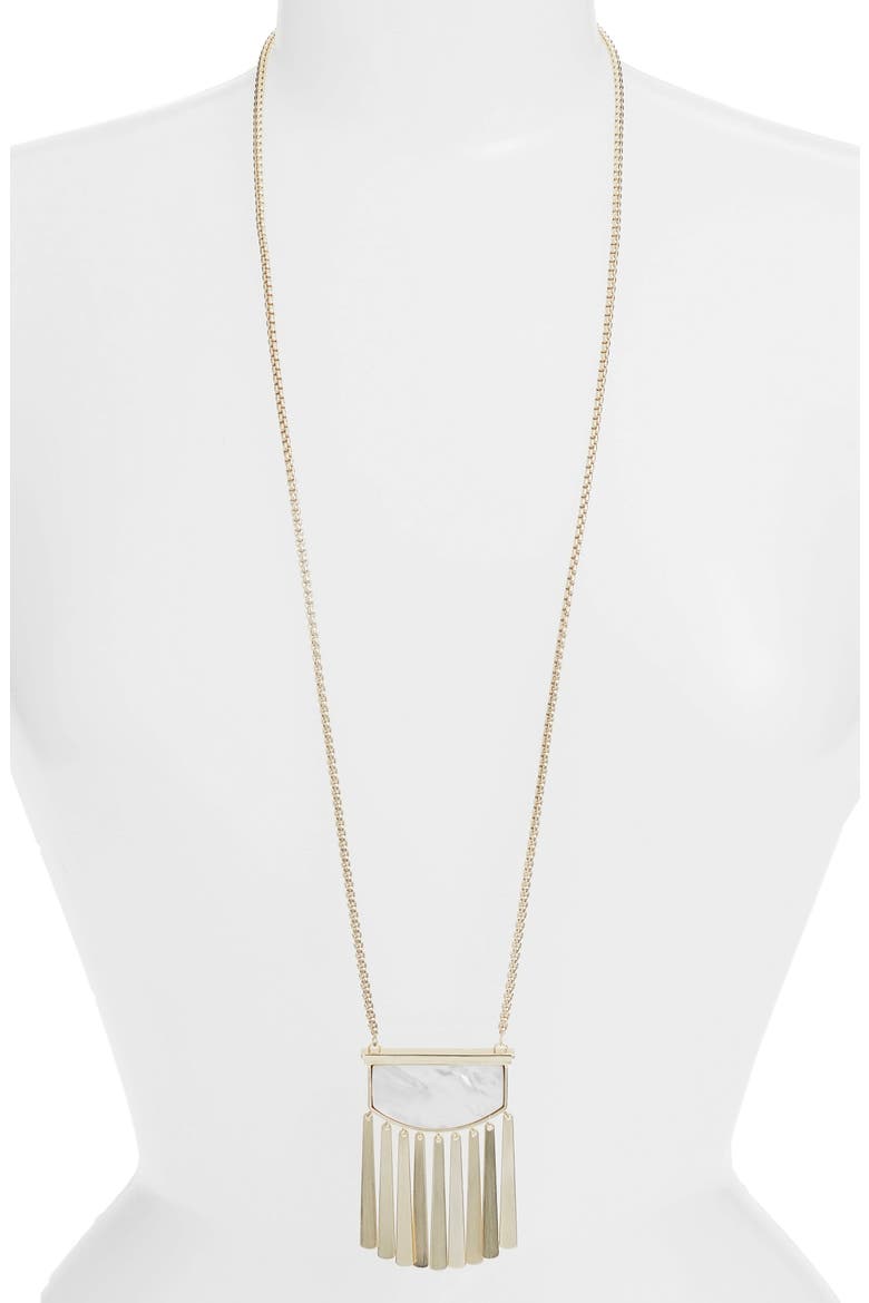Ellen Stone Necklace, Main, color, IVORY MOP/ GOLD