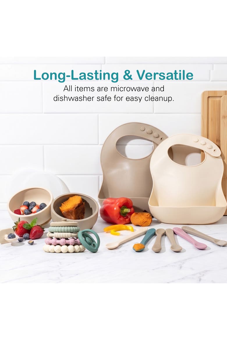 Silicone Baby Essentials Set 17-Piece, Alternate, color, Tan