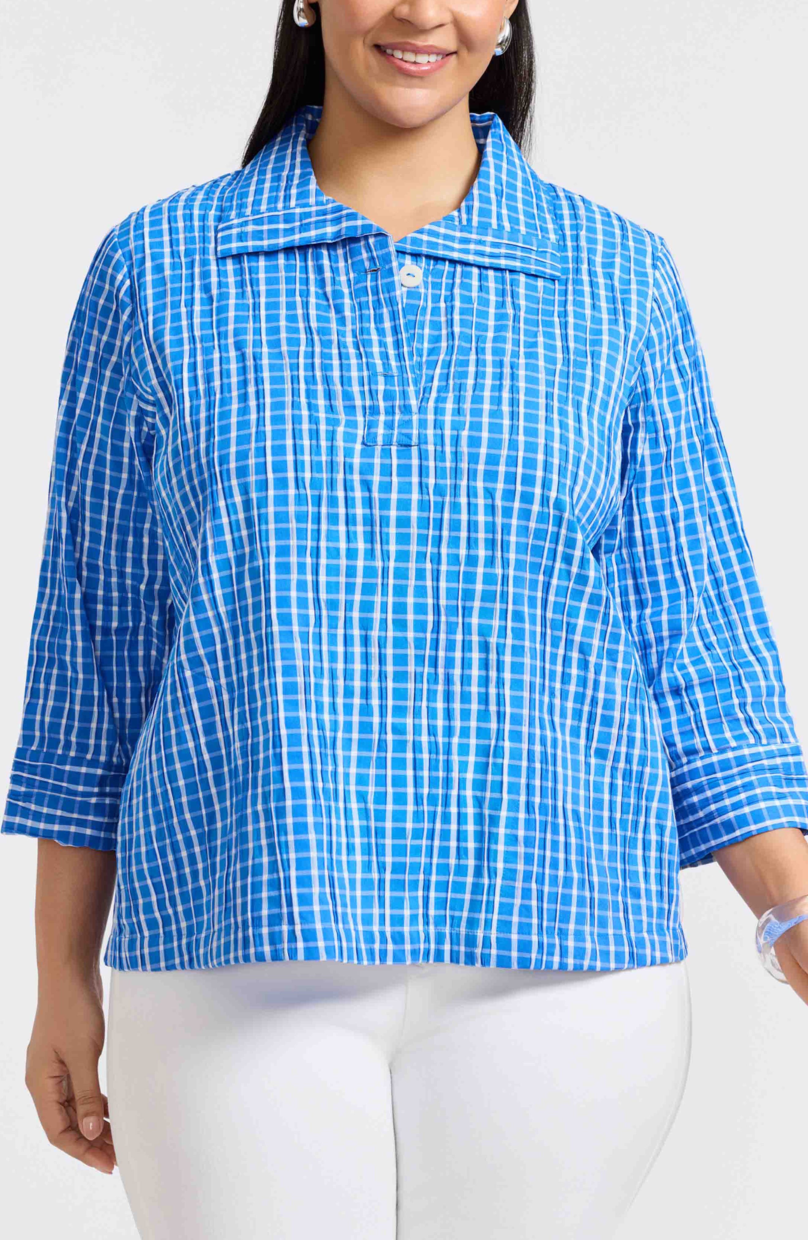 Sammy Crinkled Cotton Blend Top