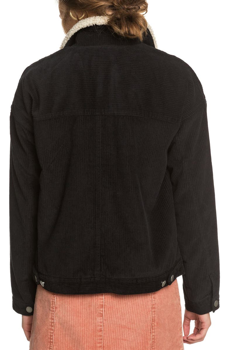 Roxy Good Fortune Fleece Trim Cord Jacket, Alternate, color, 