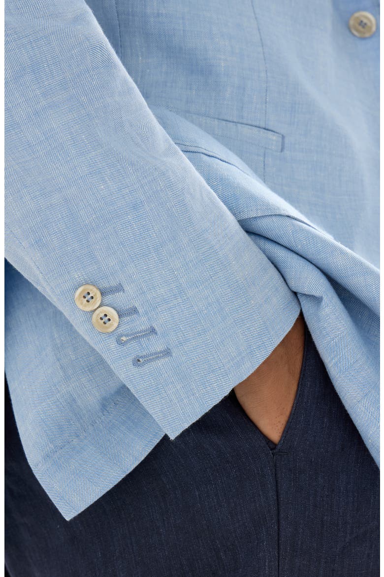 Chevron deconstructed blazer, Alternate, color, Azure
