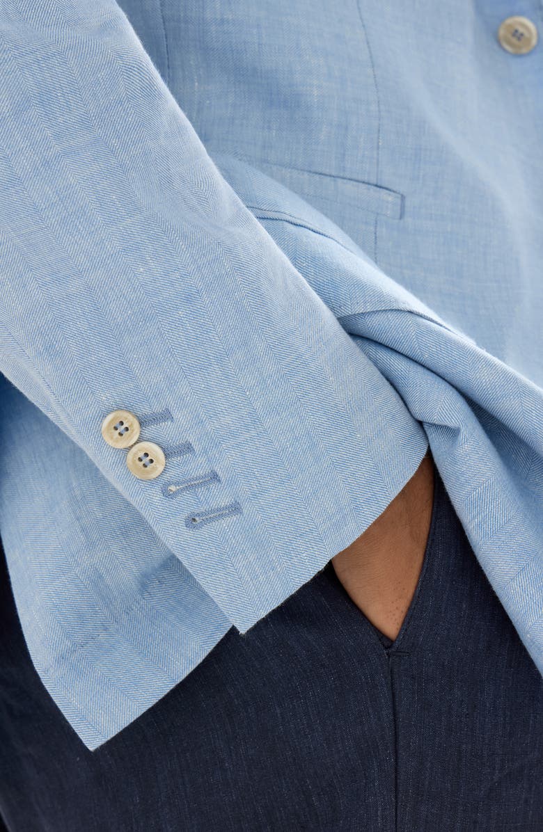 Brunello Cucinelli Chevron deconstructed blazer, Alternate, color, Azure