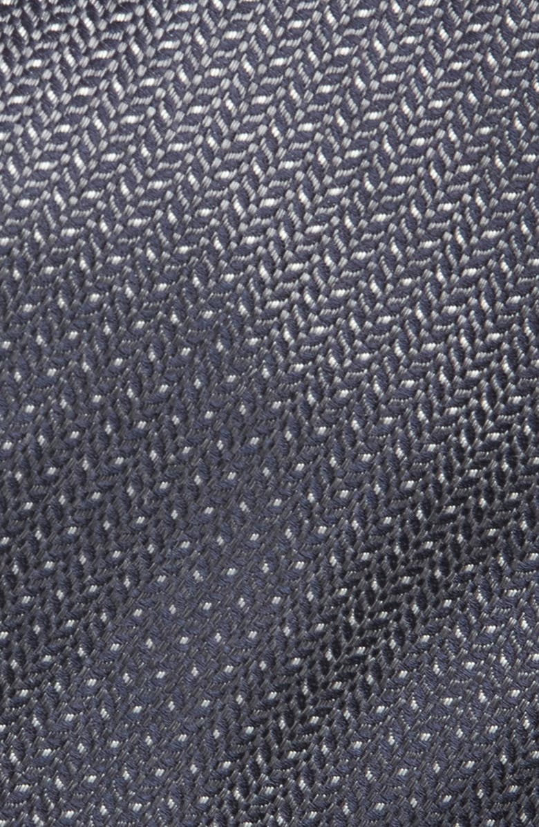 Canali Neat Silk Tie, Alternate, color, Dark Grey