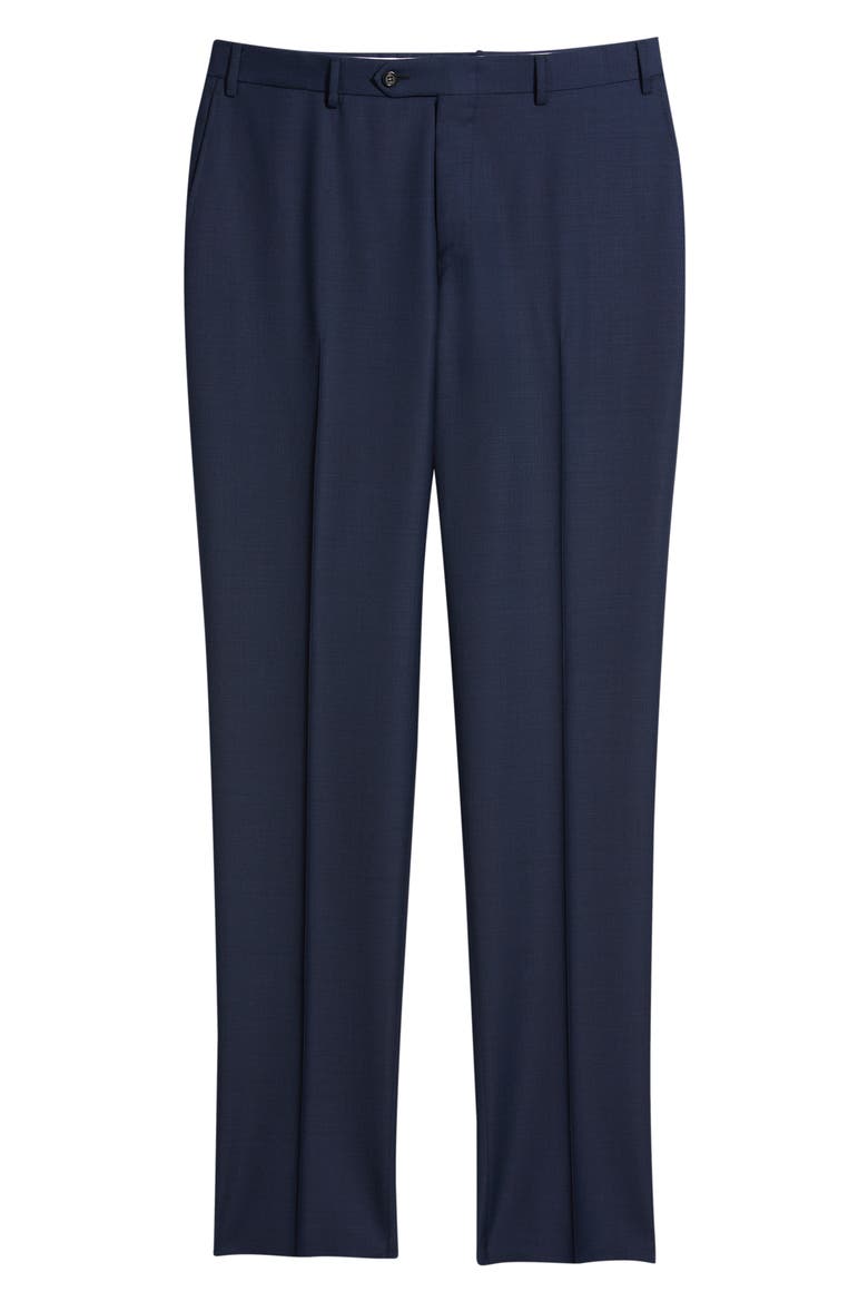 Siena Regular Fit Flat Front Solid Wool Suit Pants, Alternate, color, NAVY