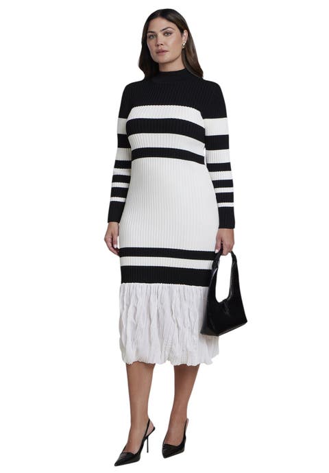 Striped Trumpet Sweater Maxi Dress (plus)