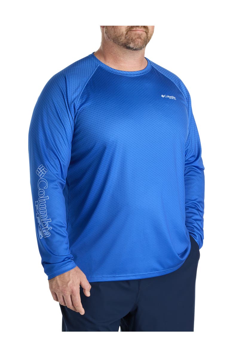 Columbia Big & Tall PFG Super Terminal Tackle Fish Fade Long-Sleeve T-Shirt, Main, color, Vivid Blue