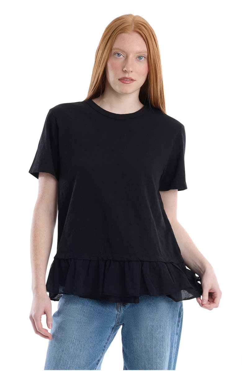 Wilt Short Sleeve Mixed Media Tee, Main, color, Black