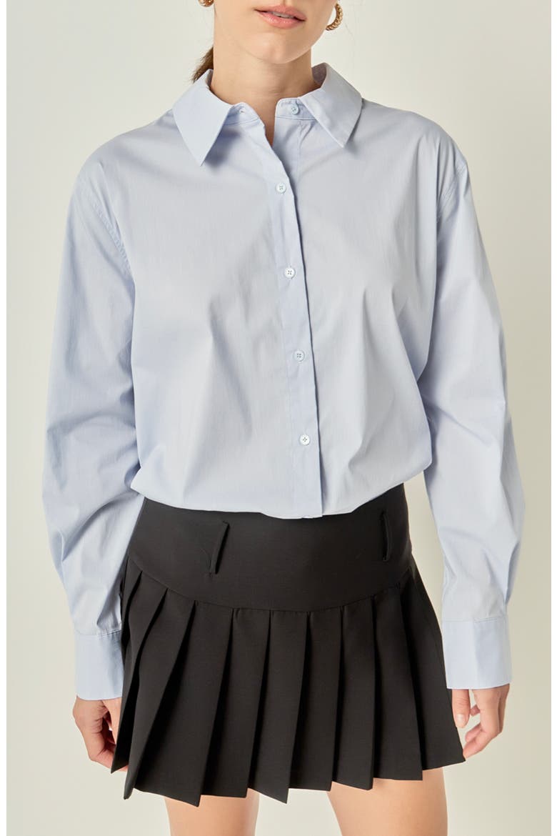 Stretch Cotton Shirt, Main, color, POWDER BLUE