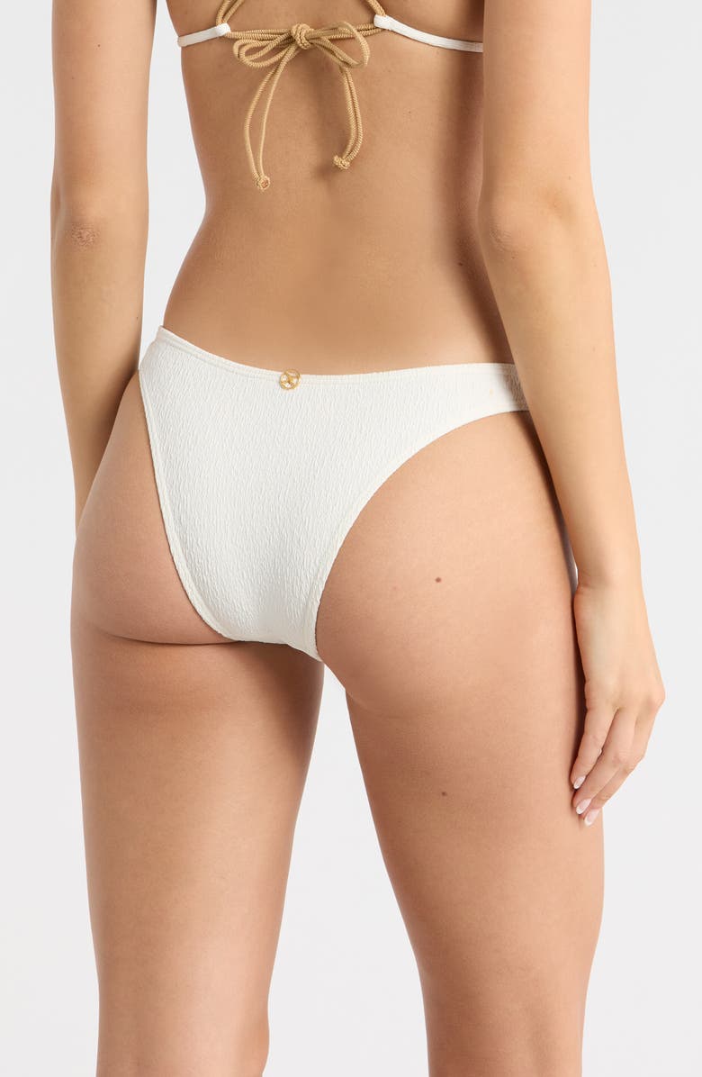 ViX Paula Hermanny Firenze Crinkle Basic Bikini Bottoms, Alternate, color, White