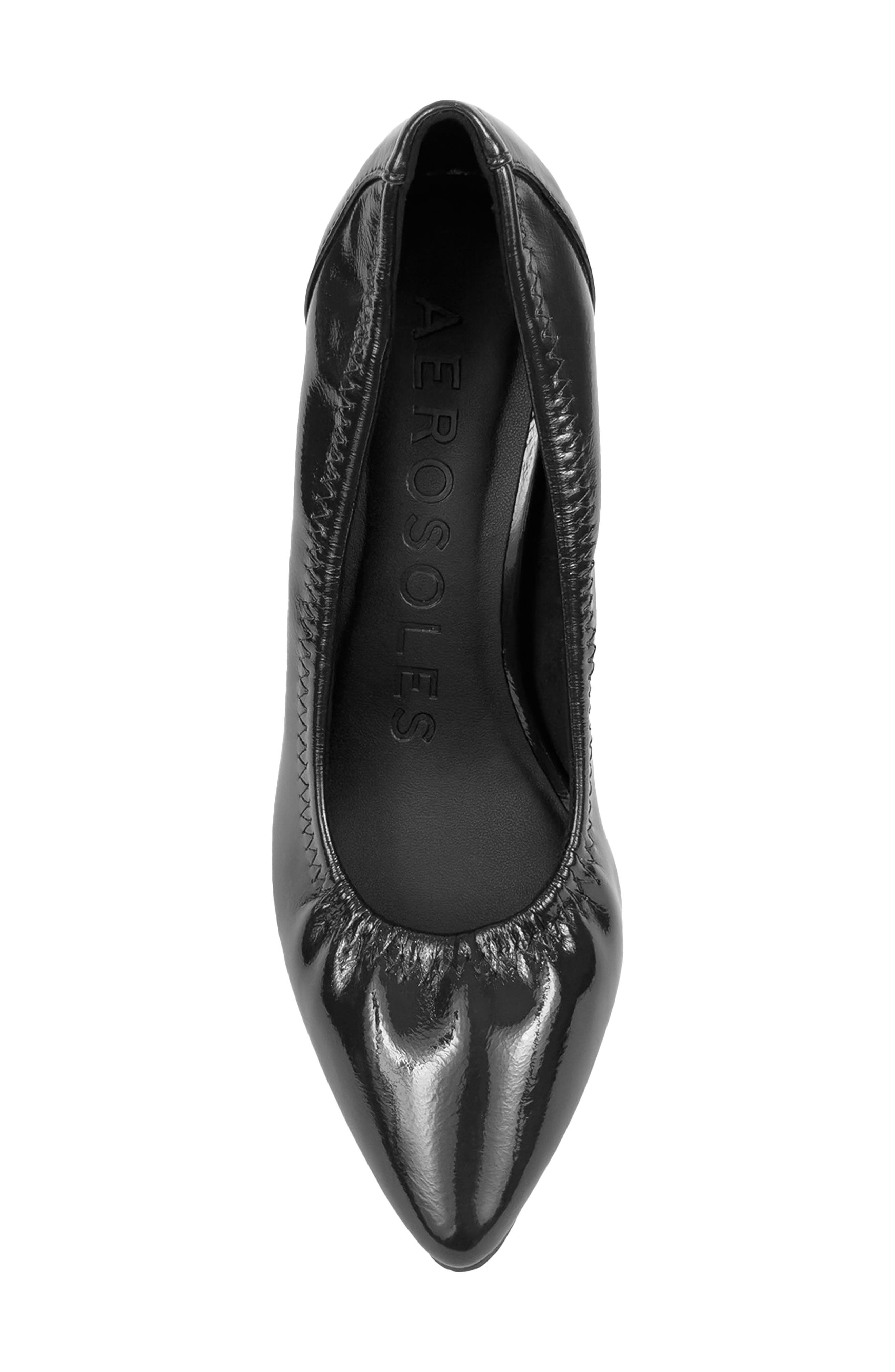 Elisea Pointed Toe Stretch Pump, Alternate, color, BLACK CRINKLE PATENT