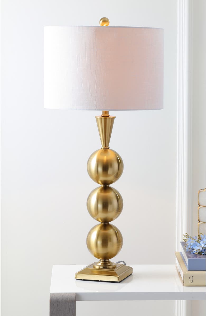 JONATHAN Y Mackenzie 33" Metal LED Table Lamp, Brass, Alternate, color, Brass Gold