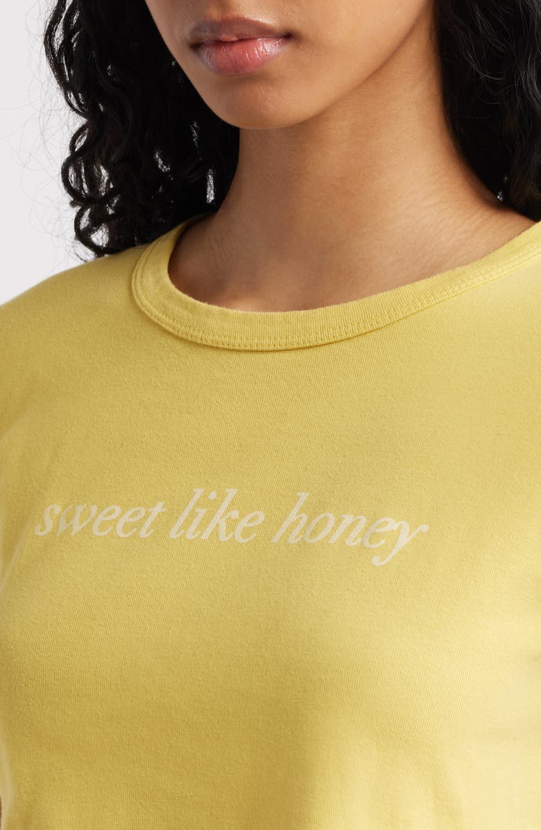 Junk Food Sweet Like Honey Cotton Graphic Baby Tee, Alternate, color, Misted Yellow