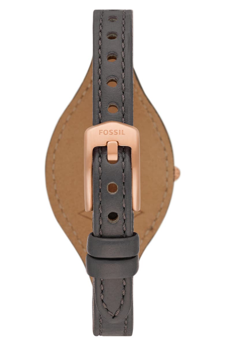 Fossil Carlie Leather Strap Watch, 28mm, Alternate, color, 