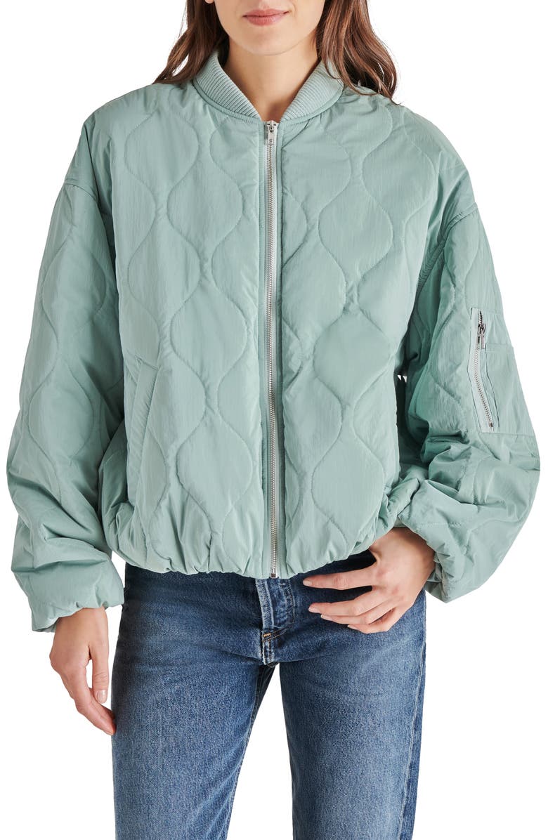 Steve Madden Vida Quilted Bomber Jacket, Main, color, 