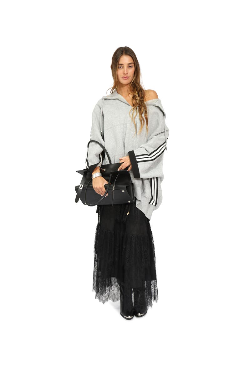 Living by the Ocean Oversized Striped Hoodie, Alternate, color, Grey