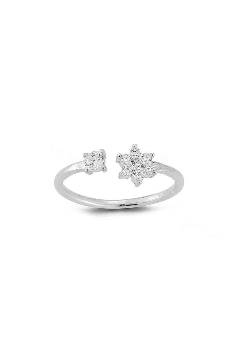 CZ Open Band Ring, Alternate, color, SILVER
