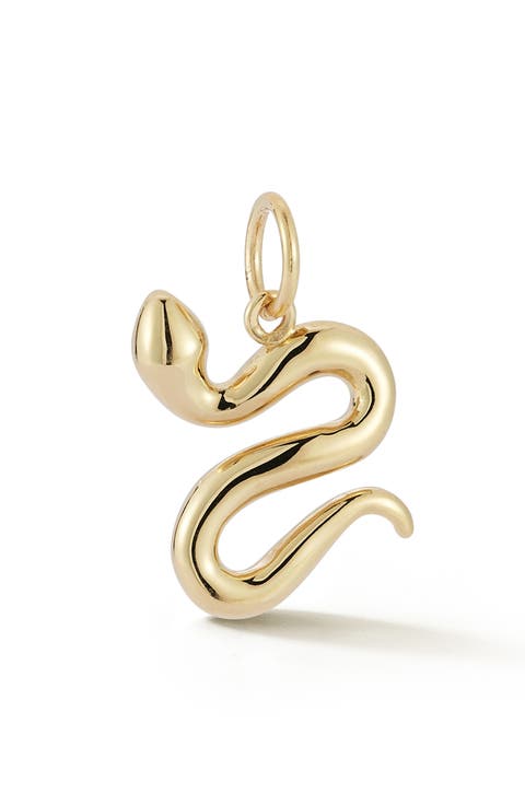 14K Gold Snake Charm