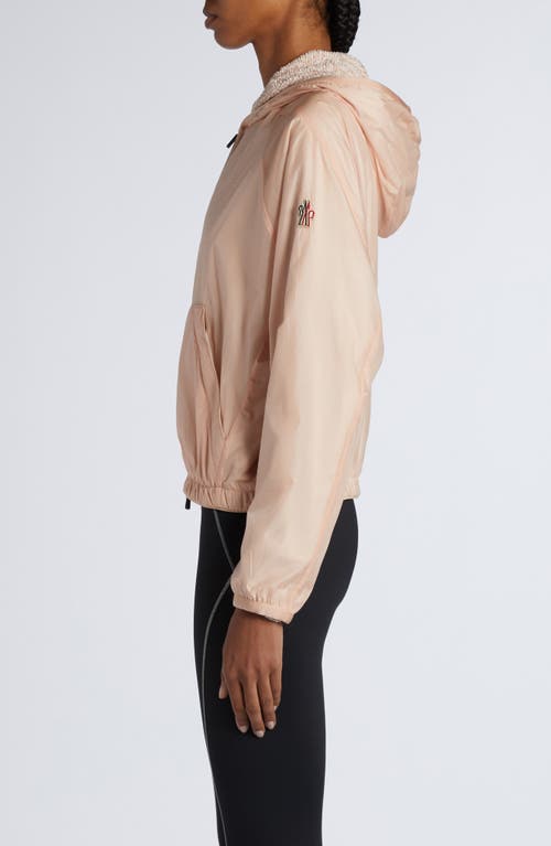Moncler Grenoble Nylon Hooded Jacket In Mother Of Pearl