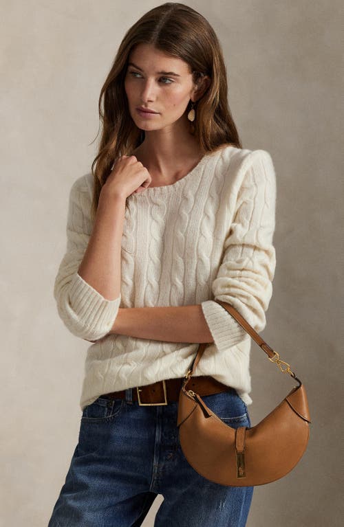 Polo Ralph Lauren Mini Sport Calf Leather Shoulder Bag In Brown