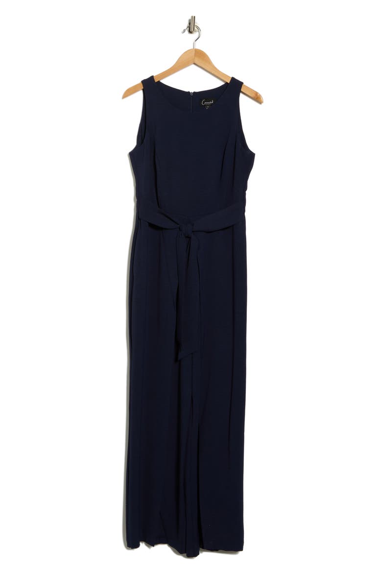 Sleeveless Tie Waist Jumpsuit, Alternate, color, SAPHIRE