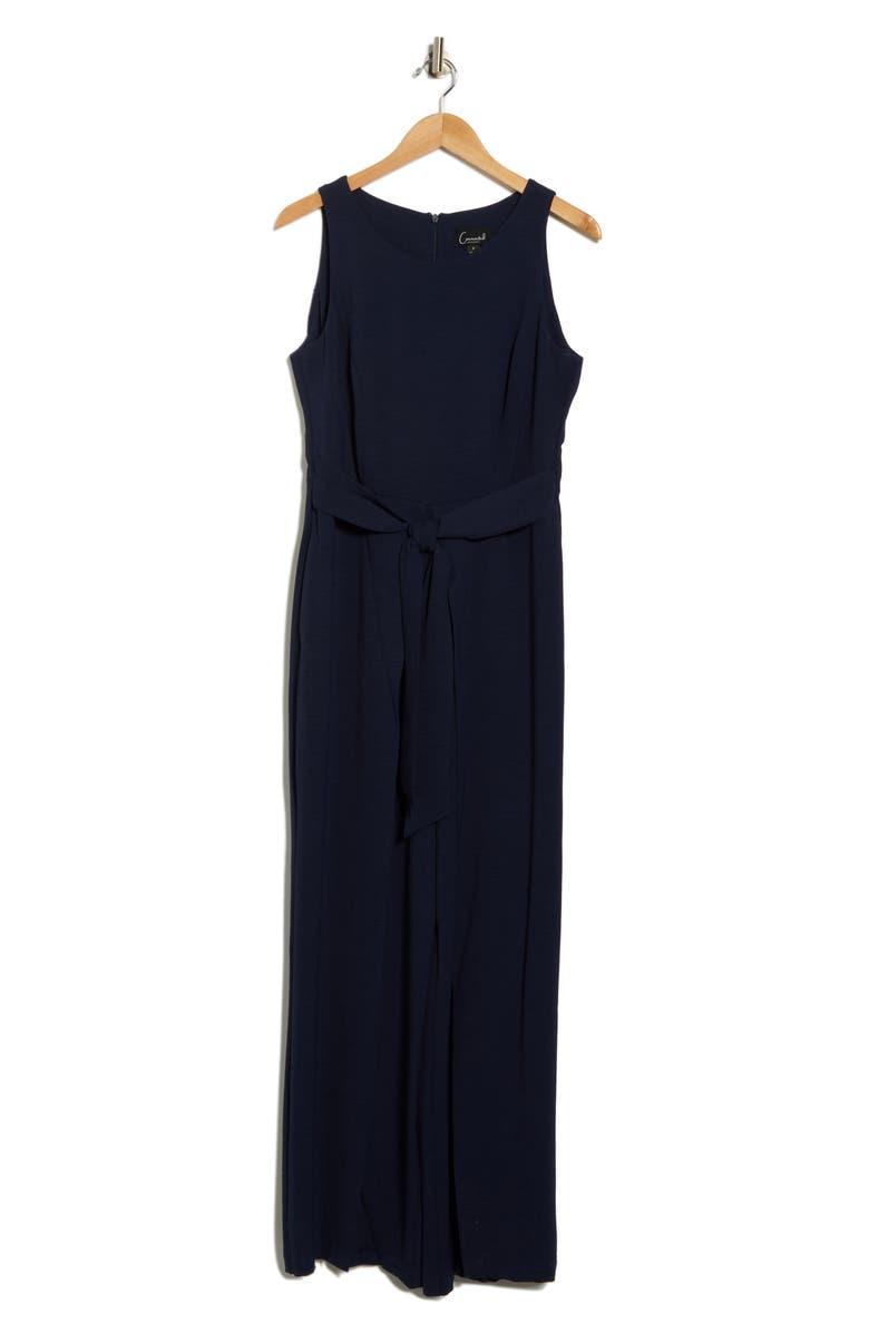 Connected Apparel Sleeveless Tie Waist Jumpsuit, Alternate, color,