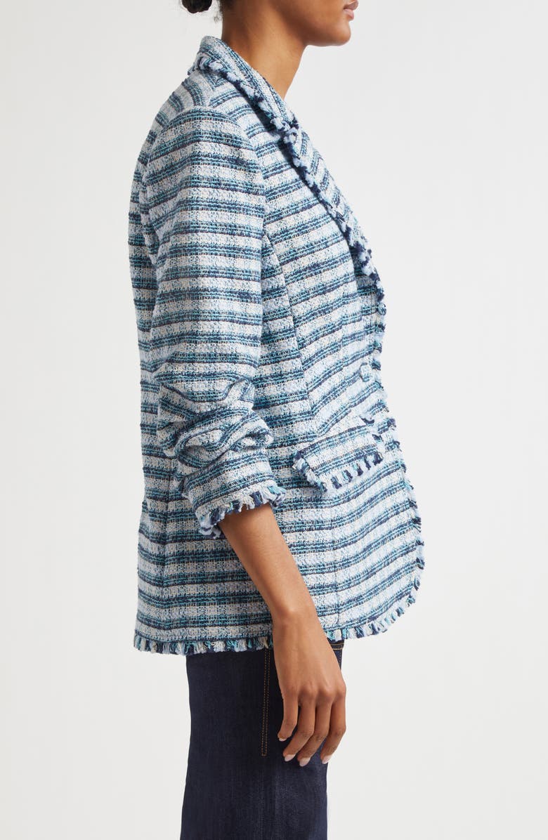 Cinq à Sept Khloe Stretch Cotton Tweed Blazer, Alternate, color, Navy Multi