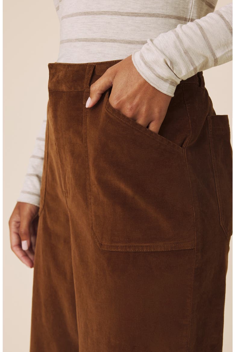 Marissa Stretch Cotton Corduroy Pants, Alternate, color, DARK SADDLE BROWN