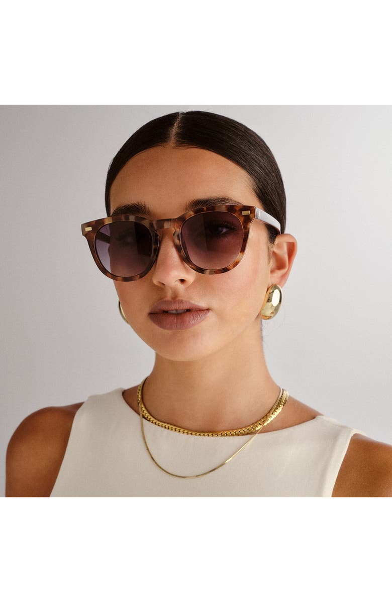 AIRE Evolution 51mm Gradient Round Sunglasses, Alternate, color, Dark Tort / Khaki Grad