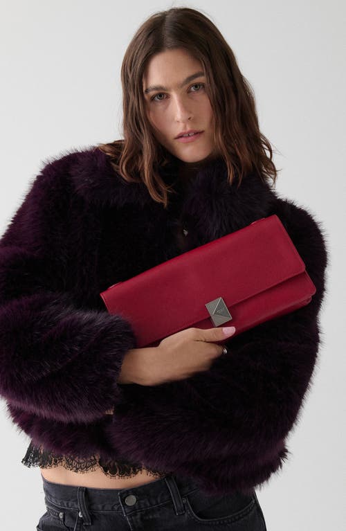 Kate Spade New York Deco Fine Grain Leather Convertible Chain Shoulder Bag In Burgundy