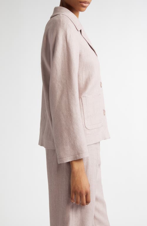Max Mara Nicole Linen Blend Crop Blazer In Pink