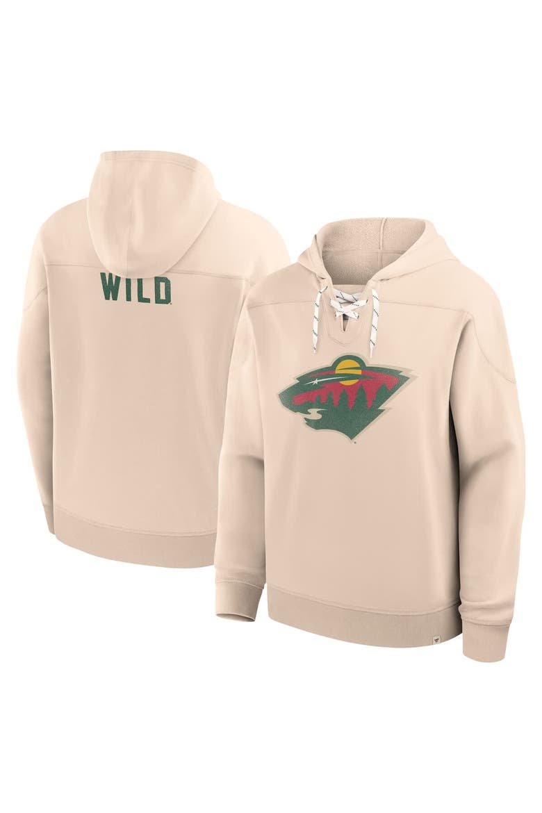 Men's Fanatics Cream Minnesota Wild Vintage Hoodie, Main, color, Cream