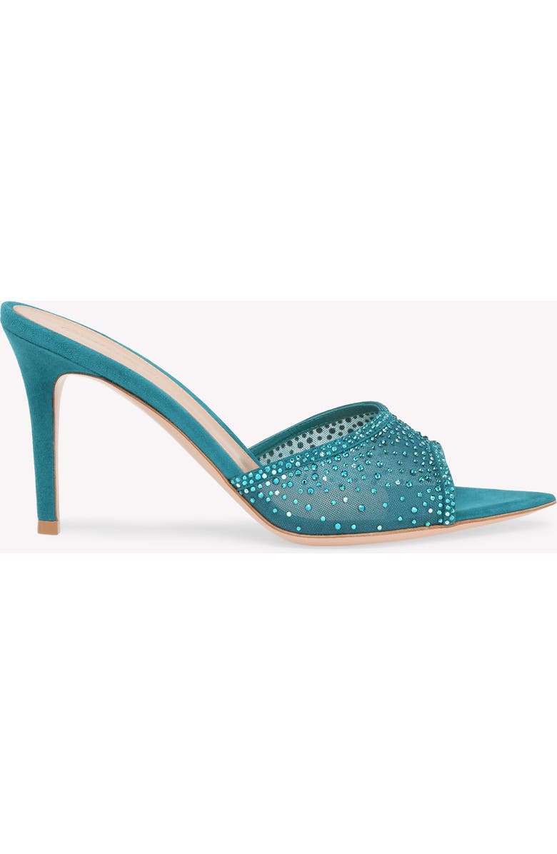 Gianvito Rossi Rania Mule 85, Main, color, Blue Fabric And Suede