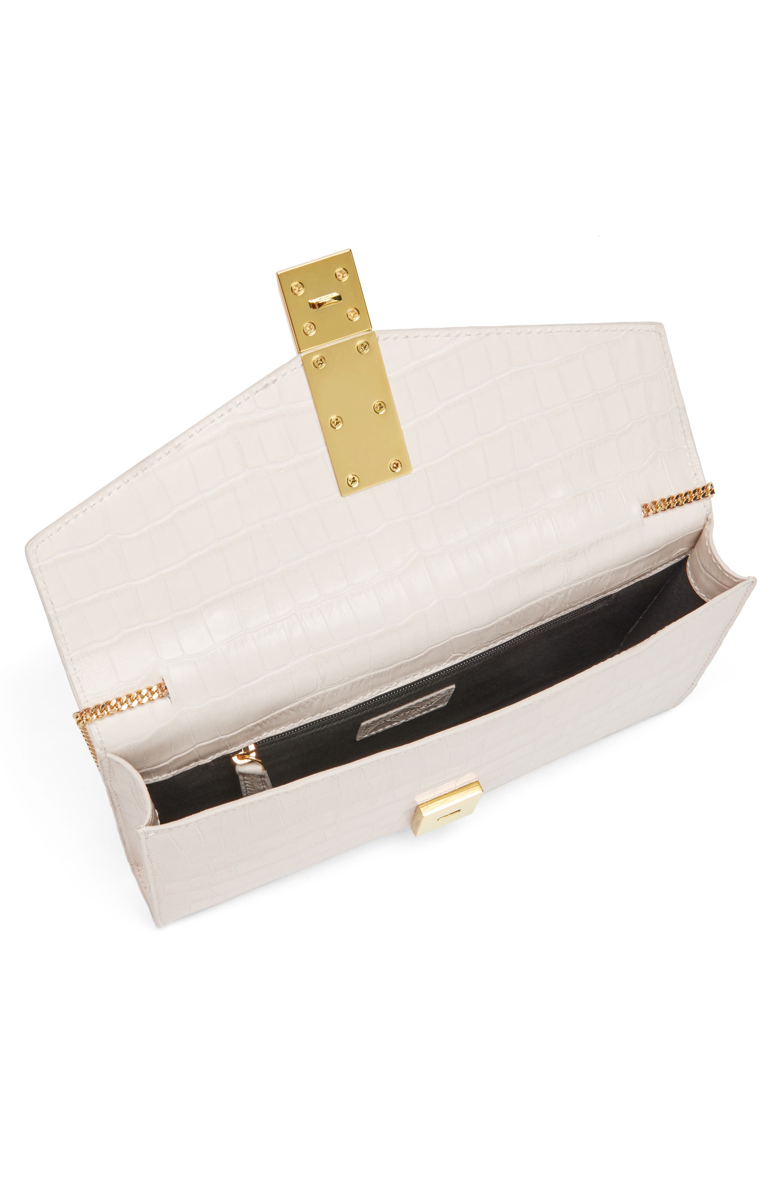DeMellier Vancouver Leather Clutch, Alternate, color, Chalk