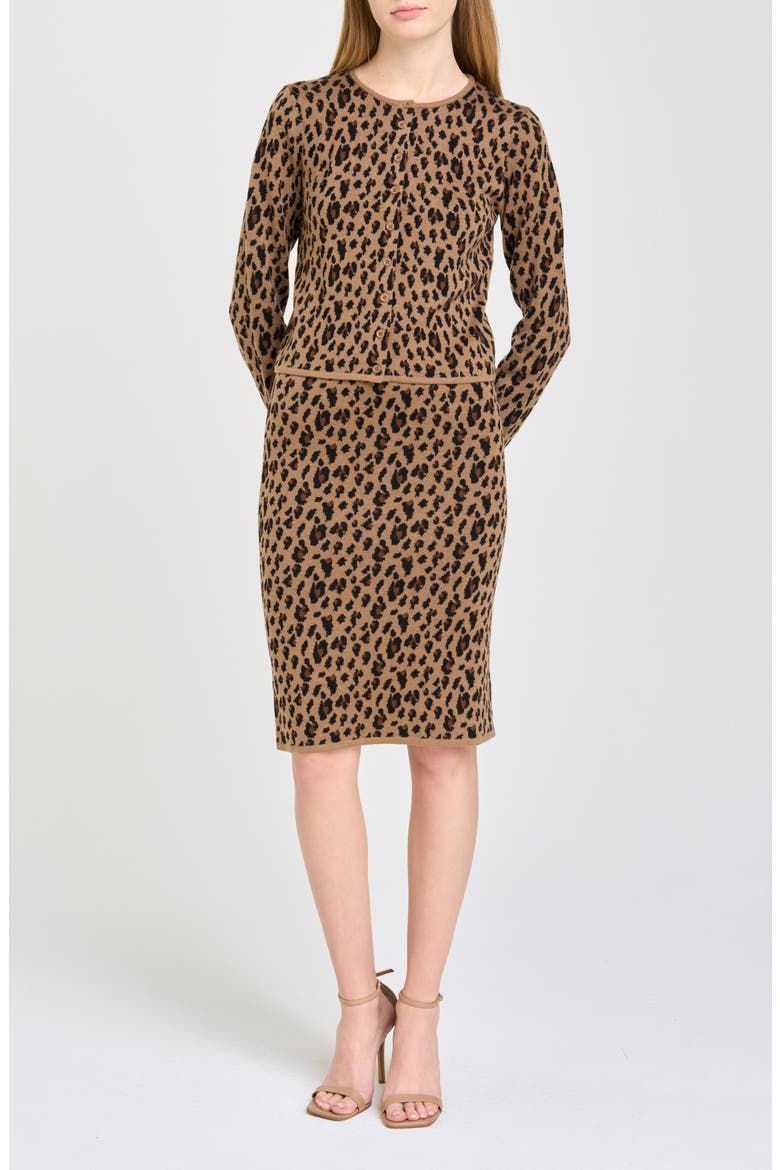 Willa Leopard Print Sweater Skirt, Alternate, color, BROWN LEOPARD