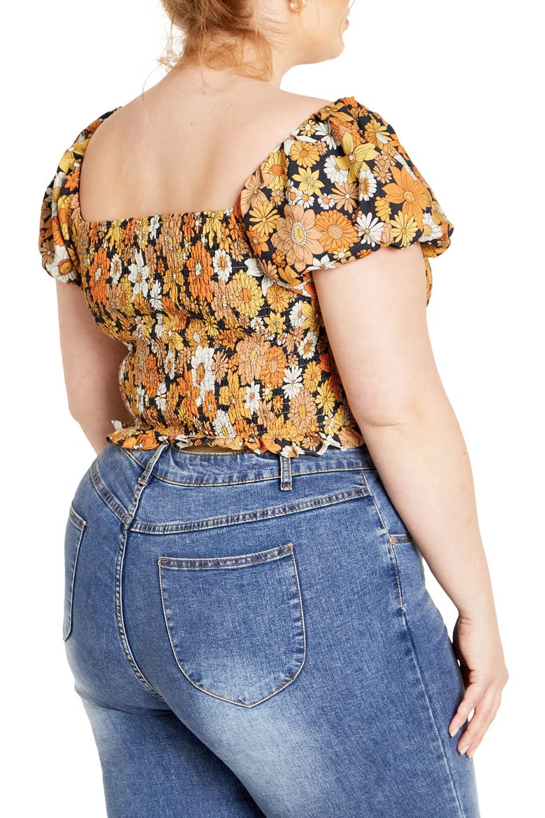 Naomi Smocked Off the Shoulder Top, Alternate, color, SUNSHINE HIPPIE CHIC
